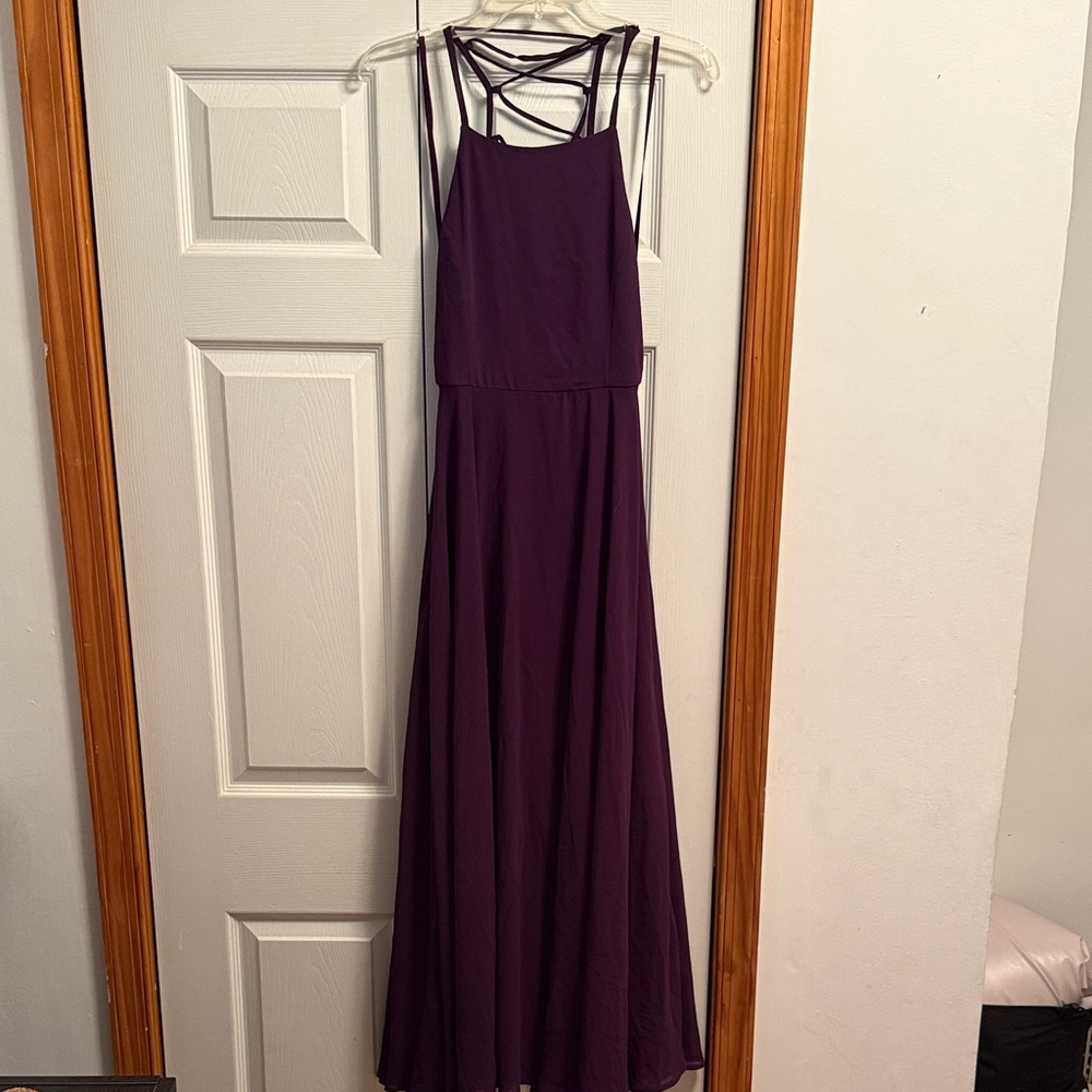 Lulu's Deep Purple Backless Maxi Dress